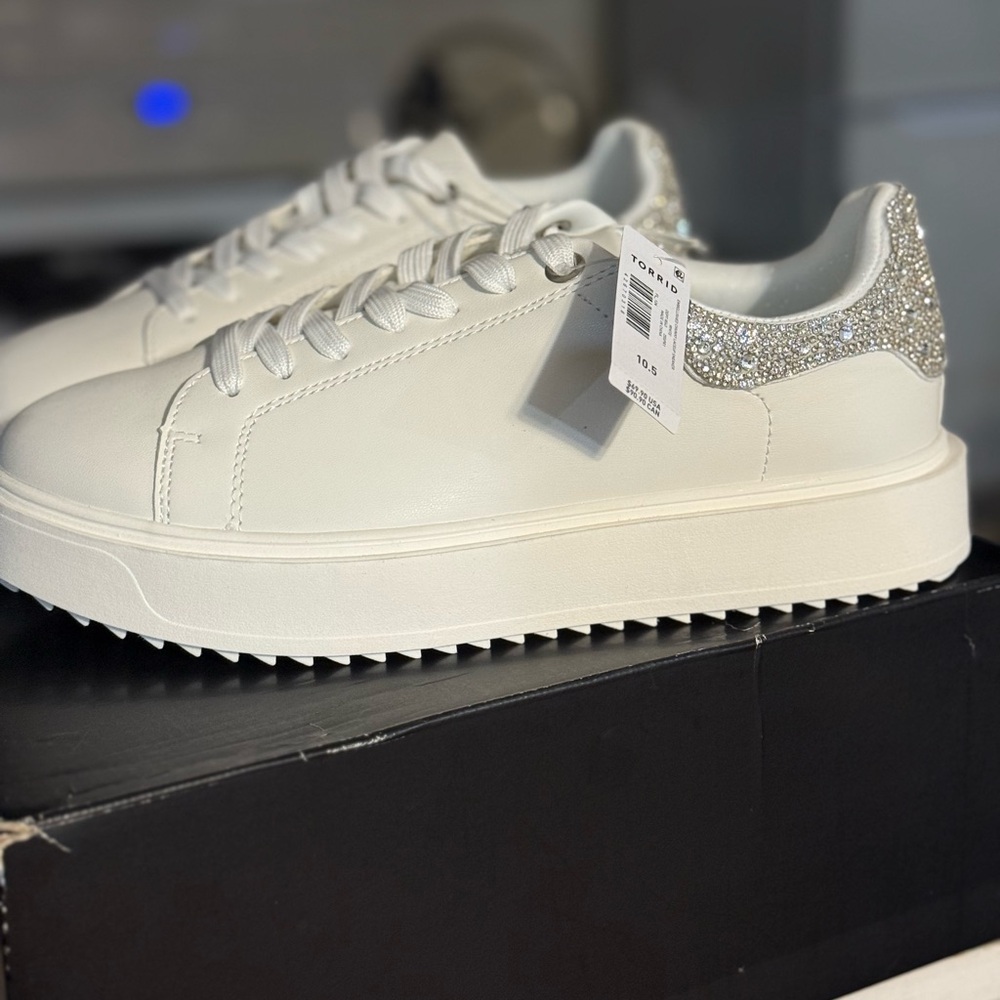 Torrid Chunky White Sneakers with Embellished Glittering NWT